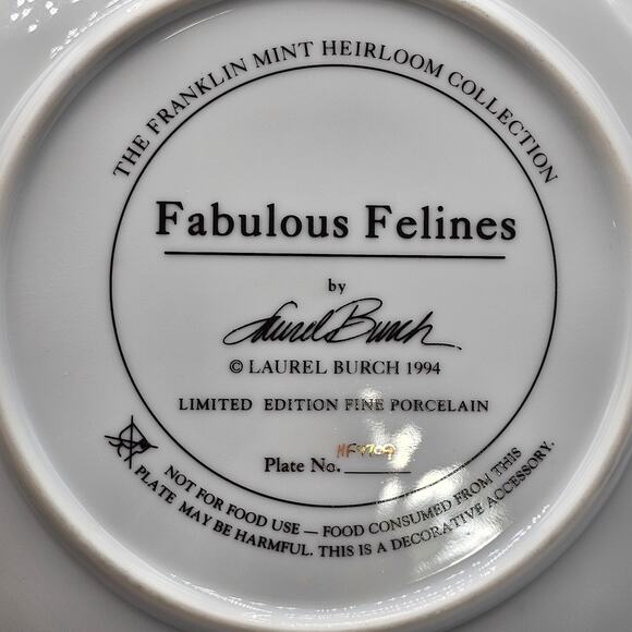 Limited Edition 1994 Colorful Laurel Burch Fabulous Felines Porcelain Plate - Picture 7 of 8